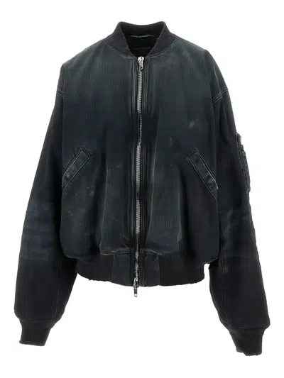 Balenciaga Zip-fastening Bomber Jacket In Blue