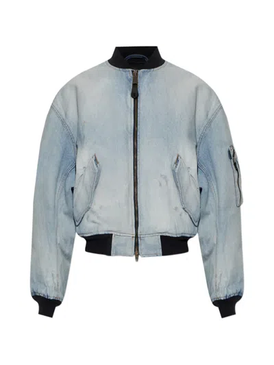 Balenciaga Zip Pocket Jacket In Blue
