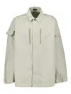 Balenciaga Zip-pocket Shirt Jacket In Gray