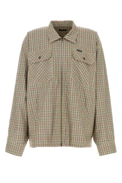 Balenciaga Zip Shirt In Brown