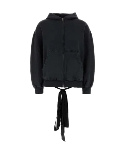 Balenciaga Zip Sweatshirt. In Black