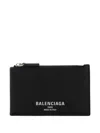 Balenciaga Leather Card Holder Textured Finish In Blue