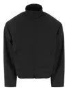 Balenciaga Modern Linen Blend High Collar Jacket In Black