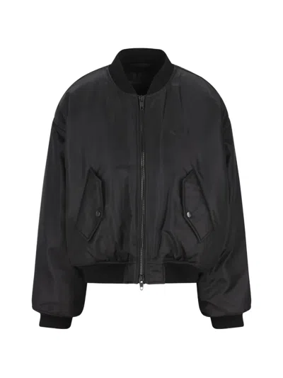 Balenciaga Zip-up Bomber Jacket In Black