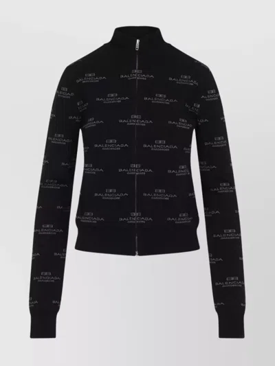 BALENCIAGA ZIP-UP CARDIGAN STAND-UP COLLAR