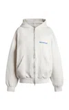Balenciaga White Sweatshirt With Fixed Hood And Logo Lettering On Front And Rear In Cotton Woman
