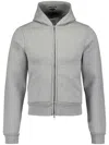 Balenciaga Slim-fit Cotton-blend Jersey Zip-up Hoodie In Grey