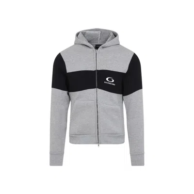 BALENCIAGA BALENCIAGA ZIP-UP GREY SWEATSHIRT