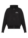Balenciaga Black Zip-up Sweatshirt Loop Sports Icon In Black