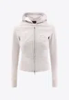 Balenciaga Zip-up Hooded Logo Sweatshirt In White