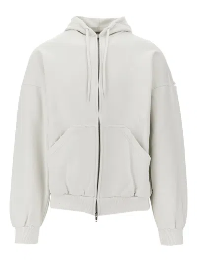 Balenciaga Zip-up Hooded Sweatshirt In White