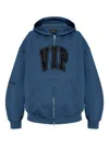 Balenciaga Cotton Sweatshirt With Front Pockets And Hood In Blue