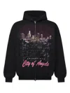 Balenciaga City Of Angels Outerwear Zip-up Hoodie In Black Faded In Black