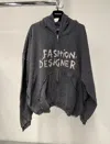 Balenciaga Zip-up Hoodie In Black