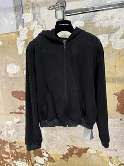 Balenciaga Zip-up Hoodie In Black