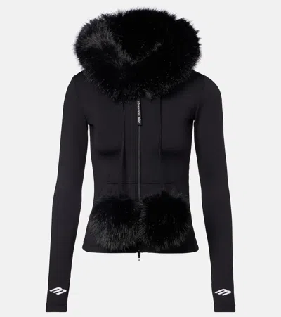 Balenciaga Zip-up Hoodie In Black