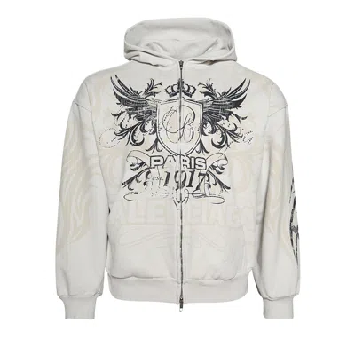 Pre-owned Balenciaga Zip-up Hoodie 'dirty White' | Men's Size M