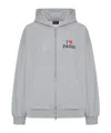 Balenciaga Grey Zip-up Sweatshirt I Love Paris Women In Gray