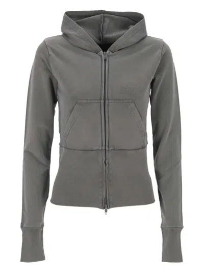 Balenciaga Zip-up Hoodie In Gray