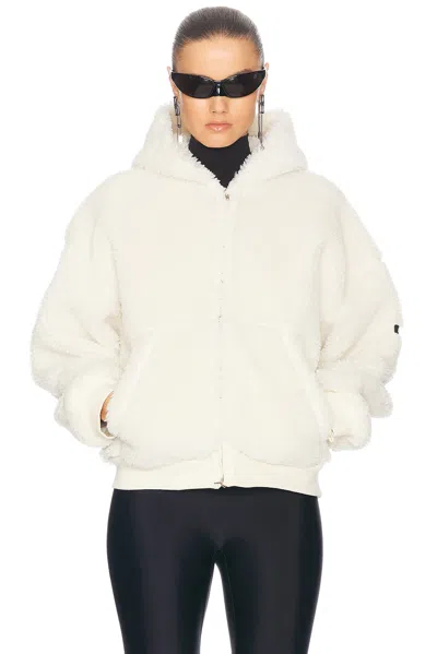 Balenciaga Zip Up Hoodie In Ivory