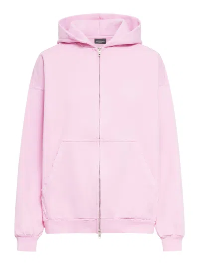 Balenciaga Zip-up Hoodie Not Been Done Archetype Moll In Faded Pink