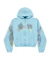 Balenciaga Cotton Tacky Tattoo Zip-up Hoodie In Light Blue
