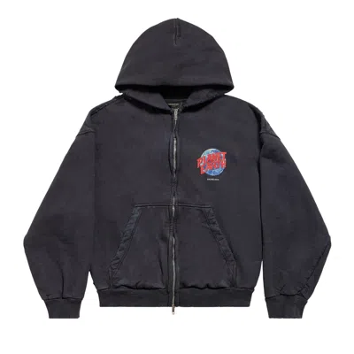 Pre-owned Balenciaga Zip Up Hoodie 'washed Black'