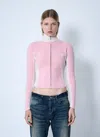 Balenciaga Women Zip-up Human Being Hooded Sweatshirt In Pink