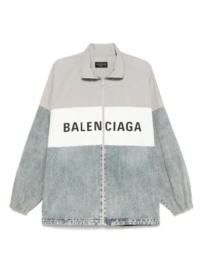 Balenciaga Zip-up Cotton And Polyester Jacket In Blue