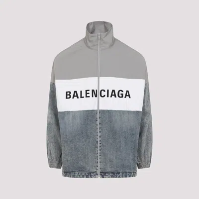 Balenciaga Zip-up Cotton And Polyester Jacket In Blue