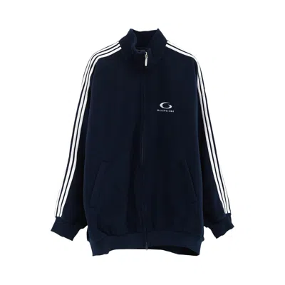 Pre-owned Balenciaga Zip Up Jacket 'navy/white' | Blue | Men's Size L