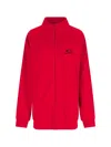 Balenciaga High Collar Ribbed Cuffs Side Pockets In Red