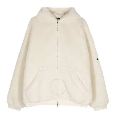 Balenciaga Zip-up Shearling Hoodie In White