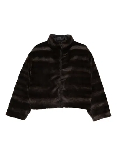 Balenciaga Zip-up Ski Jacket In Brown