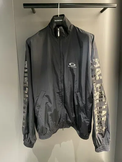 Balenciaga Zip-up Sports Jacket In Black