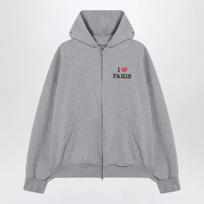 BALENCIAGA BALENCIAGA ZIP-UP SWEATSHIRT I LOVE PARIS