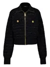 Balenciaga Zip-up Tweed Jacket In Black