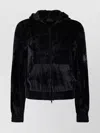 Balenciaga Crystal Embellished Velvet Zip-up Hoodie In Black