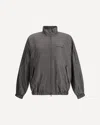 Balenciaga Zipped Jacket With Brown And Blue Checked Motif In Gray