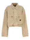 Balenciaga Women Workwear Crop Jacket In Neutral