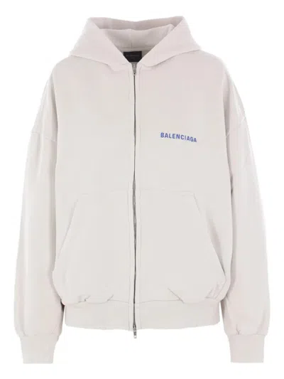 Balenciaga Zipped Sweater In White