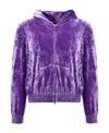Balenciaga Zipped Velvet Hoodie In Purple