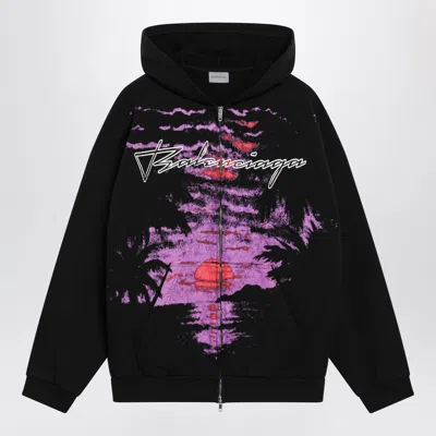 Balenciaga Zip-up Hoodie Dream Surfer In Cotton Fleece In Black