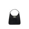 Balenciaga Bb Soft Lambskin Leather Hobo Bag In Black