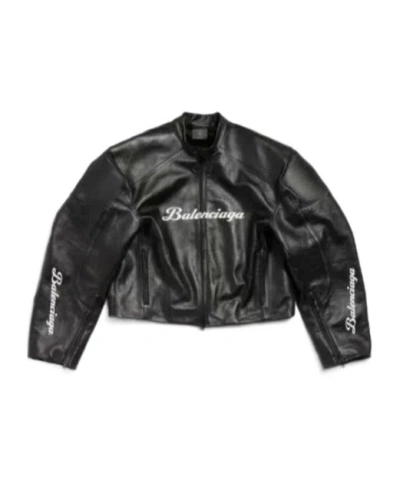 Balenciaga L Automobili Lamborghini Biker Jacket In Black