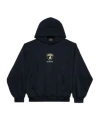 Balenciaga Black Hoodie With Fixed Hood And Logo Print On The Front In Cotton Man In Black