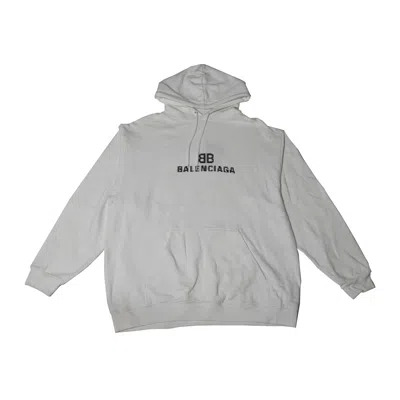 Balenciage Balenciaga Bb Pixel Hoodie White In Gray