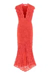 Balensi Mora Lace Maxi Dress In Red