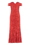 Balensi Sandra Off-shoulder Maxi Dress In Red