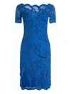 Balensi Liv Lace-detail Dress In Blue
